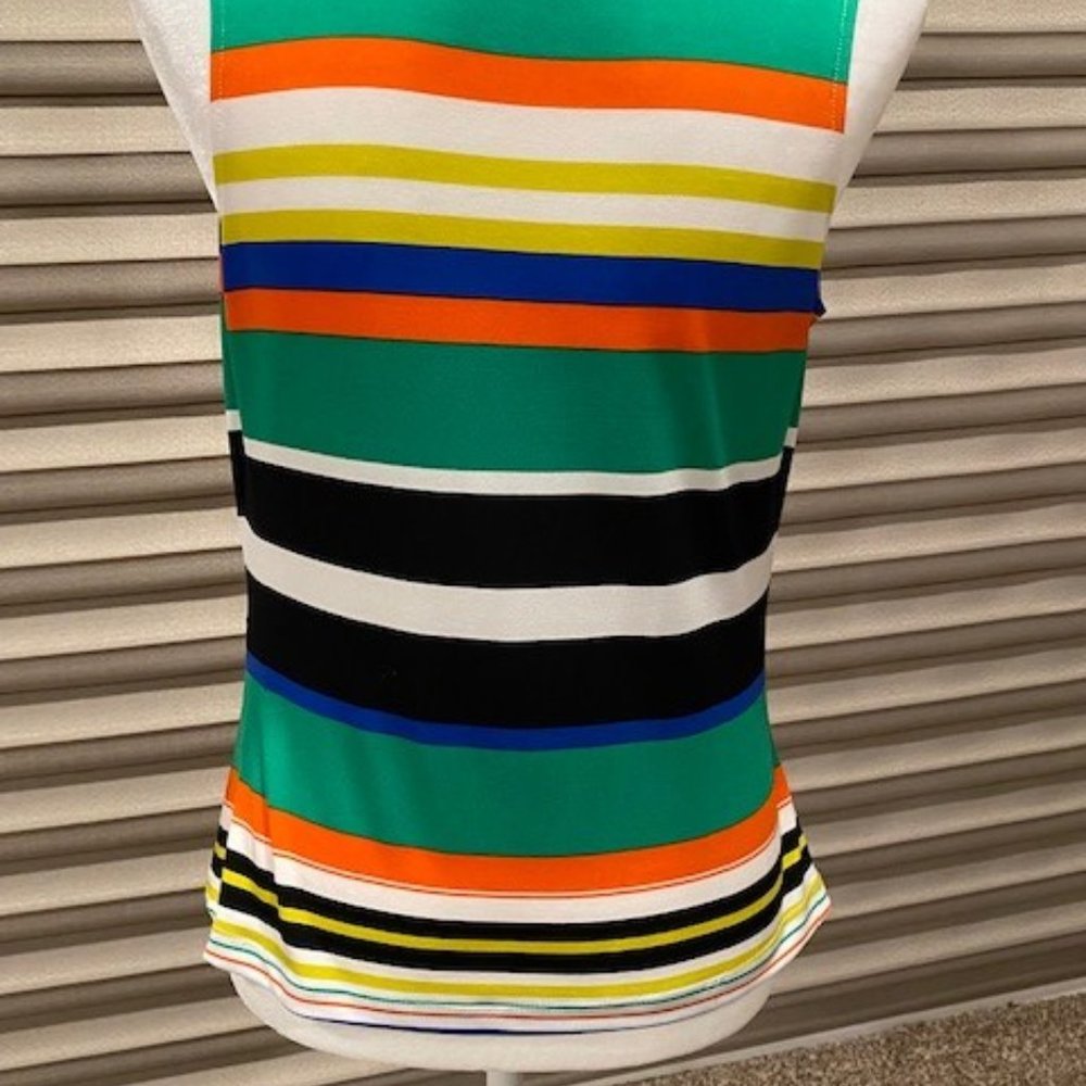 CALVIN KLEIN Striped Drape Neck Tank Top - Picture 7 of 9